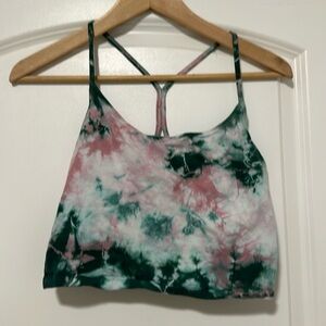 Victoria’s Secret “pink” workout top tie dye with built in bra